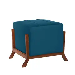 LATAM HOME - Pouf Marsella Tela Velvet Azul Petroleo.