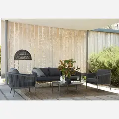 ROSEN - Juego de Living Terraza Marbella 5 Piezas Grafito