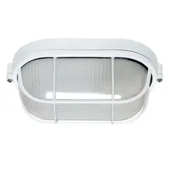 BP - Plafón Tortuga Aluminio Oval Reja Blanca - Blanco