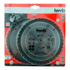 KWB - Pack 2 Hoja Disco Sierra Circular 7 1/4 40 Dientes 586192