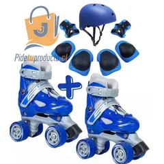GENERICO - Patines Roller Niño Más Protectores Y Casco S 30 al 33