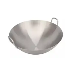 GENERICO - Wok Disco De Acero Inoxidable Premium Curado Sartén Parrilla