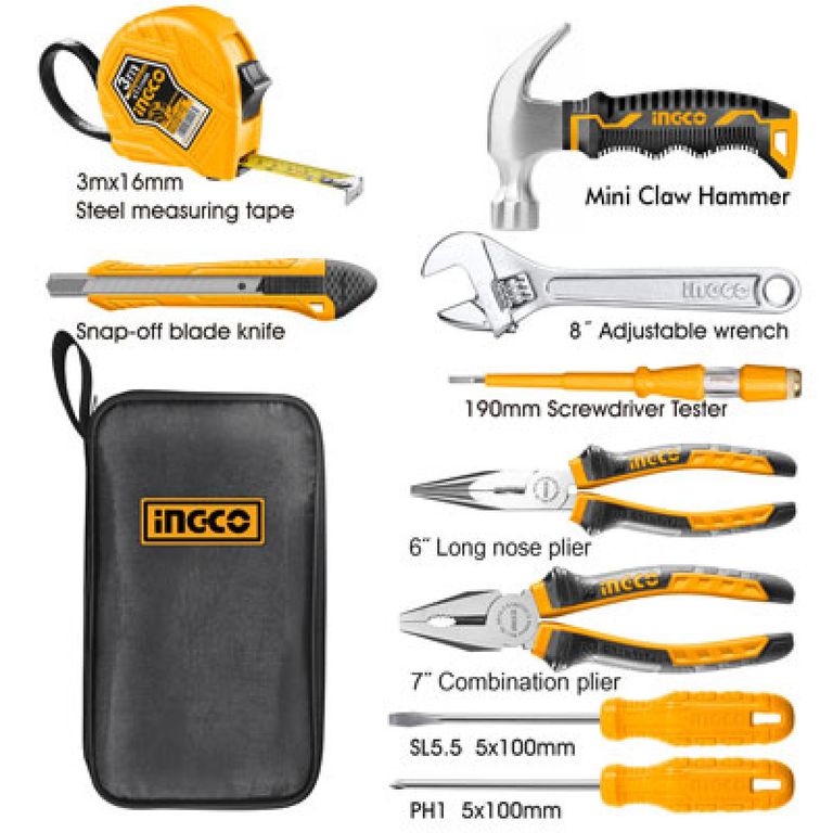 Set de herramientas manuales jgo.9 piezas HKTH10809 Ingco