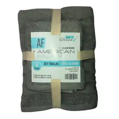 CANNON - Set De Toalla Baño + Mano 4 Piezas De 400g Af By Gris