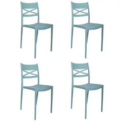 GENERICO - Silla plástica Emmy verde 4 unidades Bighouse
