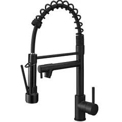 EVERSO - Grifo Llave Lavaplatos Monomando Cocina Extensible Flexible Negro