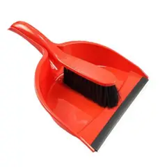 OEM - RECOGEDOR DE MANO MAS CEPILLO NARANJA