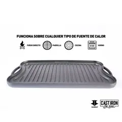 KANKA - - Plancha Reversible 2 en 1 de 50cm - Hierro Fundido