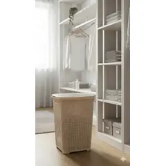 MP - Cesto Canasto Para Ropa Ratan 60 Litros Con Tapa