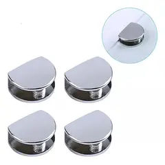 GENERICO - Soporte Repisa Vidrio De 3 A 8mm Cromado 4 Unidades