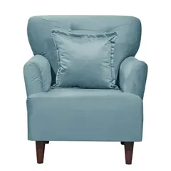 MASEL - Sillon 1c York Felpa turquesa  75x55x95