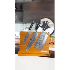 KANKA - - Porta Cuchillos Premium De Madera Magnetizado 30cm