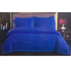 GENERICO - Juego De Sábanas Algodón Plaza y Media Azul Rey