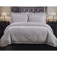 GENERICO - Juego De Sábanas Plaza y Media Algodón Gris