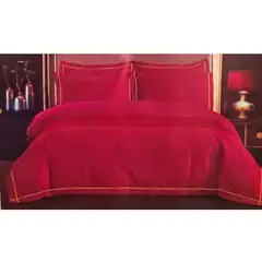 GENERICO - Juego De Sábanas Algodón Plaza y Media Rojo