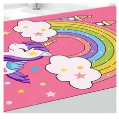GENERICO - Alfombra Infantil Unicornio Rosado 120x170cm