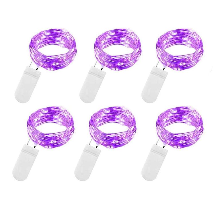 6PCS Luces de hadas 2 Meter de alambre de cobre con 20 LED Púrpura