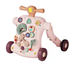 CRUSEC - Andadera Musical Con Tablero De Juegos Portátil 6 En 1 Rosa