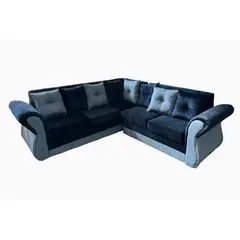 DUNA - Seccional 5 cuerpos Marsella lino felpa negro gris