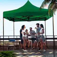 JARDIMEX - Toldo Plegable 3x3 Carpa Impermeable Protección UV Verde