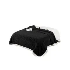 GENERICO - Frazada Manta Polar Sherpa King Relieve Trenza 230x200cm