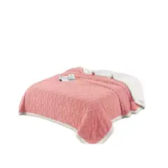 GENERICO - Frazada Manta Polar Sherpa King Relieve Trenza 230x200cm