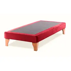 DULCES SUEÑOS - Base De Cama Europea 1 Plaza 200X90 Rojo Felpa