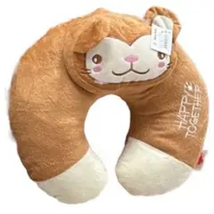 OEM - ALMOHADA COJIN CUELLO CERVICAL DE VIAJE DISEÑO ANIMAL MARRON