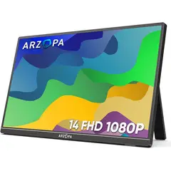 ARZOPA - Monitor Portátil 14 Full Hd - Hdmi Con Parlante 1080p