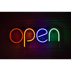 GEN - LETRERO ESTILO NEON OPEN (COLORES/USB/35.5X60.9CM)