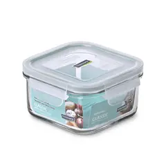 GLASSLOCK - Contenedor Vidrio Hermetico Cuadrado 490 Ml