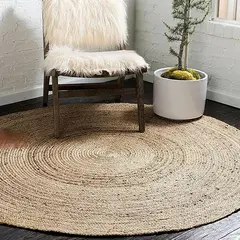 GENERICO - Alfombra Redonda Circular 120x120 Yute Natural
