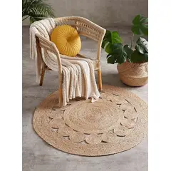 GENERICO - Alfombra Redonda Circular 120x120 Yute Natural
