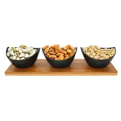 WAYU - Set 3 Bowls Para Aperitivo Con Bandeja -