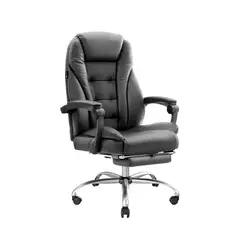 LUMAX - Silla de Escritorio Miles - Apoya Pies Ecocuero Color Negro