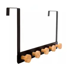 GENERICO - Perchero Colgante Sobre Puerta Horizontal 5 Ganchos