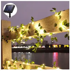 GENERICO - LUCES LED SOLARES EN HOJAS 5 METROS LINEALES