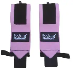 BODY NATION - Par de muñequeras deportivas elasticadas con velcro Pink