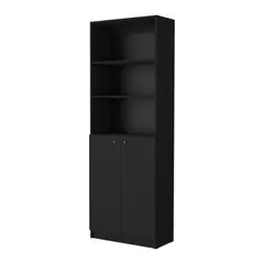 FMFURNITURE - Estante Negro 180.6x62.8x29.9 cm.