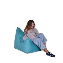 GENERICO - Puff Sillón Felpa Turquesa Con Relleno