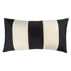 ELIZABETH PEPER - Cojin Decorativo Franjas Blanco y Negro 50x30 Relleno
