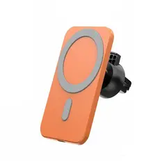GENERICO - Cargador y Soporte Magsafe para auto 15W iPhone 12 13 y 14 Naranja