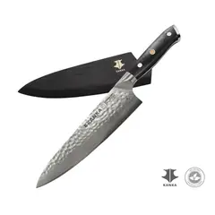 KANKA - - Cuchillo Chef 21cm Acero Damasco 67 Capas con Funda