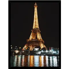 GENERICO - Cuadro Decorativo Torre Eiffel Noche Medidas 30x40 CM