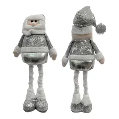 GENERICO - Pascuero Navidad Patas Largas Plateado 35 cm