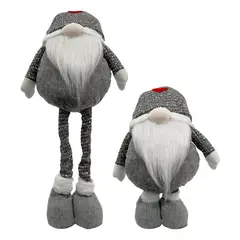 GENERICO - Duende Navidad Patas Largas Plateado 35 cm