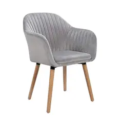 GENERICO - Sitial Silla Gris Terciopelo Diamant Felpa