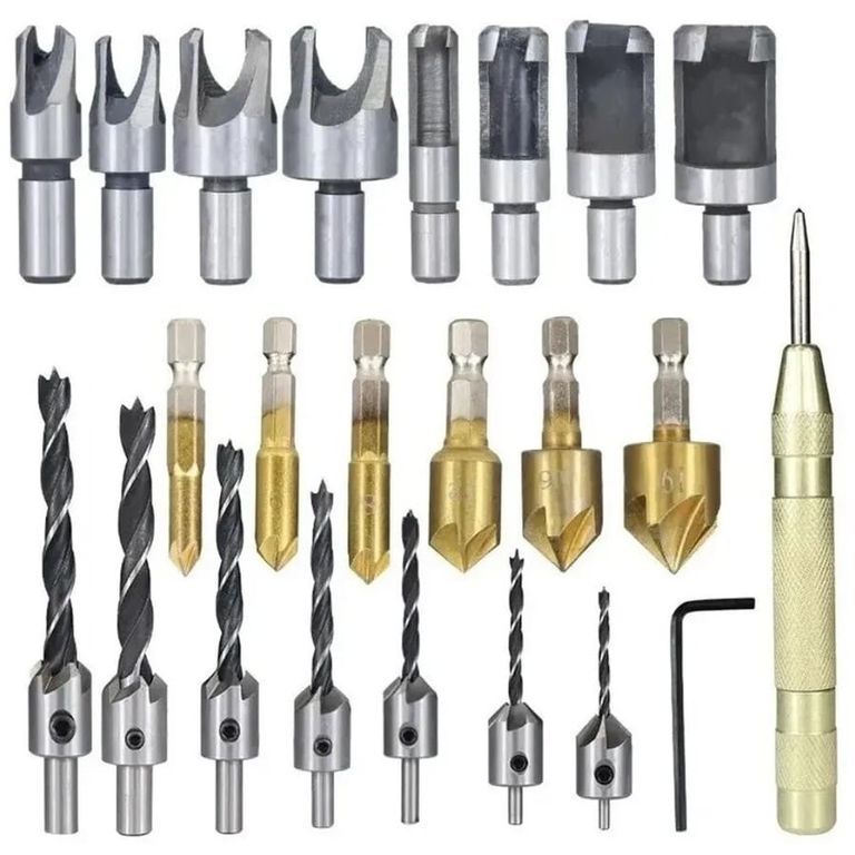 23 Herramientas Avellanadoras Brocas Madera Carpintería