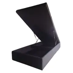 MUEBLERIA LATINA - CAMA 2M ABATIBLE BAUL FUNCIONAL LINO MARENGO 1 1/2 PLAZA.-