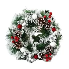 BOHEMIK - Corona Cocos de Pino Navideño y Nieve